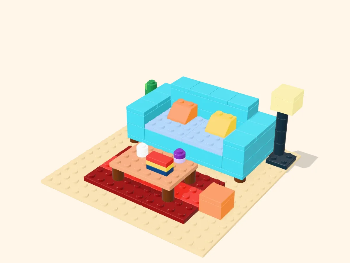 Klemmbaustein-Modell Sofaecke