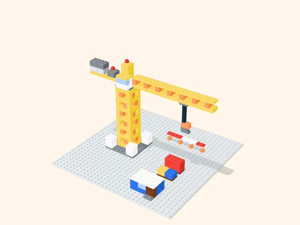 Building brick model Tower crane