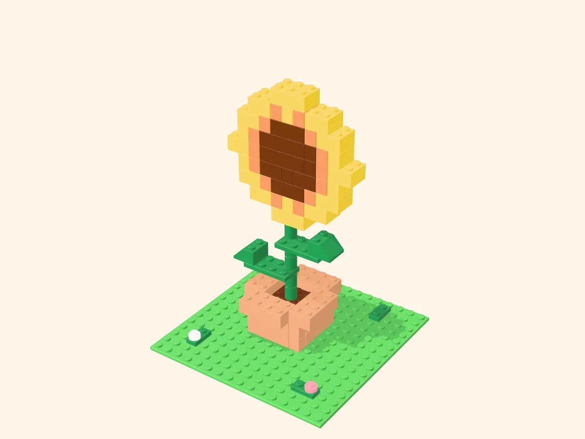 Building brick model Sunflower
