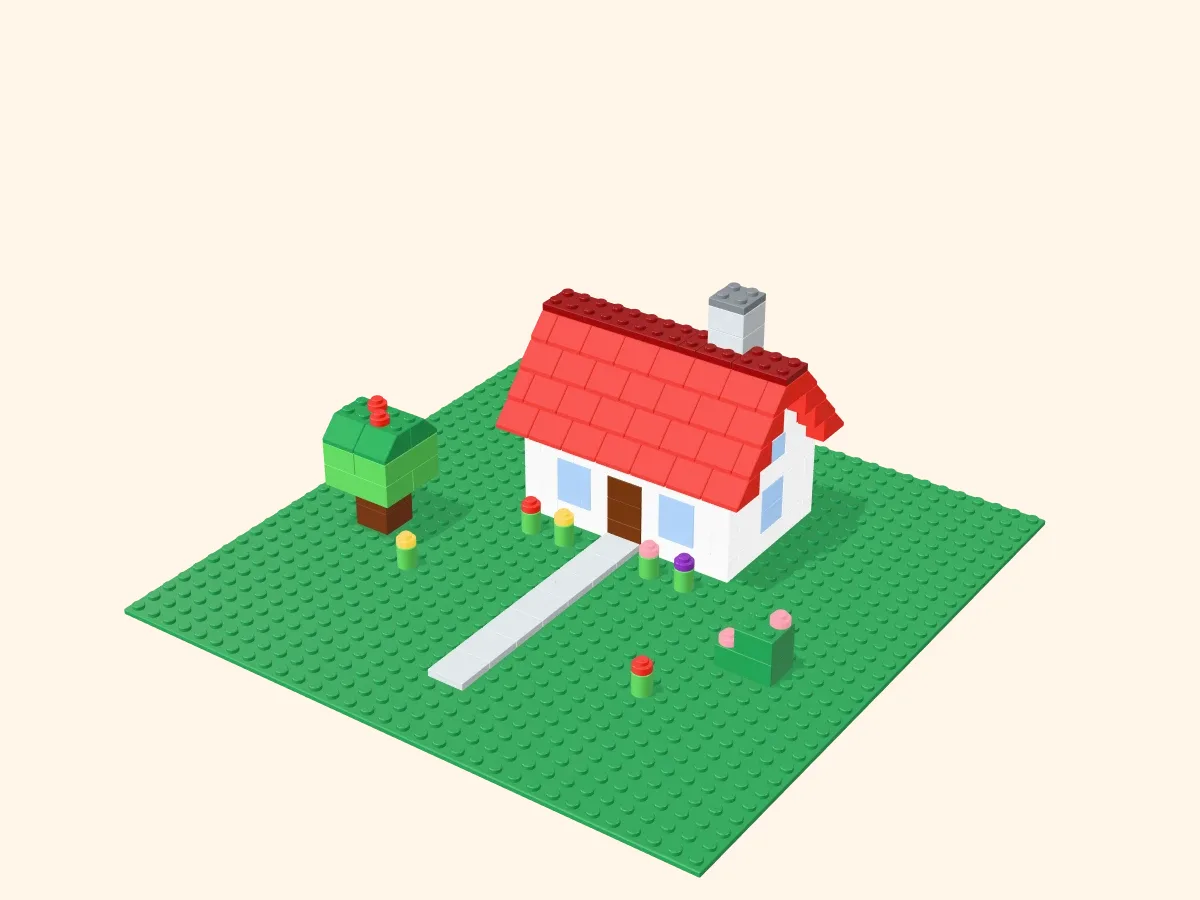 Building brick model Garden house