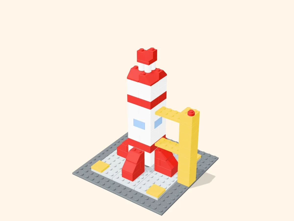 Building brick model Rocket